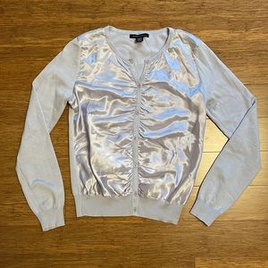 Kenneth Cole satin front cardigan.